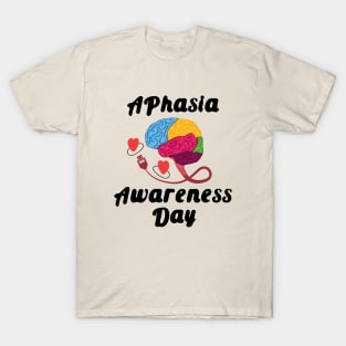 Global Aphasia Awareness Day Brain Workout For Aphasia Prevention with Brain Muscles Memory T-Shirt